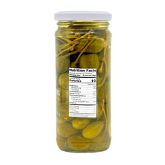 Sanniti caperberries plated appetizer, adds olive-like tang to crostini.