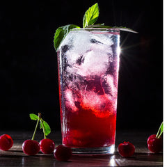 Sanniti coffee topped with cherry syrup adds subtle fruity aroma