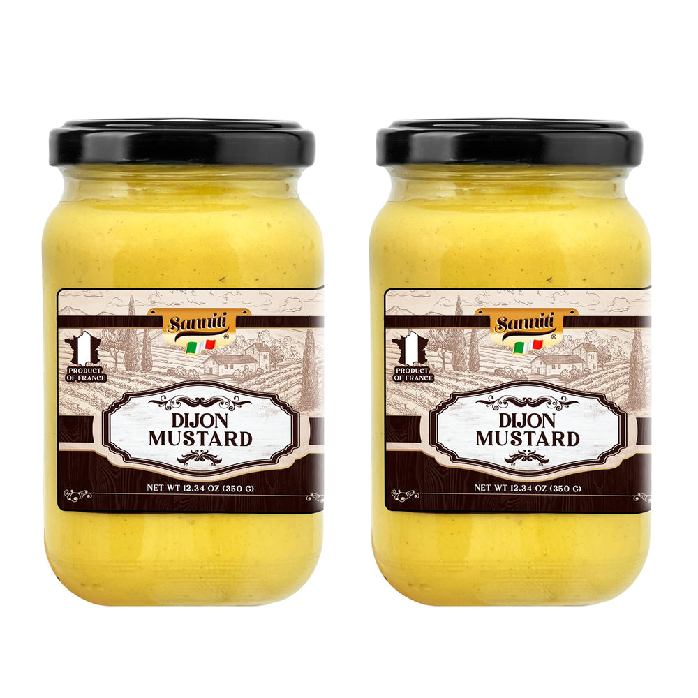 Sanniti Dijon Mustard bottle reveals bold French flavor for sandwiches.