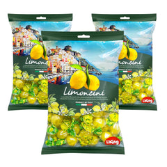 Sanniti Limoncini Frizzanti Candies in a jar with sparkling lemon flavor