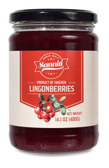 Sanniti lingonberries jar on kitchen shelf ready to elevate meals