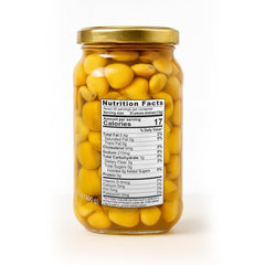 Close-up of glossy Sanniti Lupini beans texture, ideal for salads.
