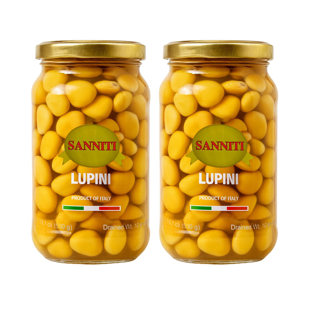 Sanniti Lupini beans jar — ready-to-eat, protein-packed snack.