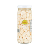 Sanniti pickled garlic jar adds tangy aroma to salads.