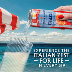 Sanpellegrino CIAO blood orange slice closeup highlighting natural color and aroma