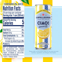 CIAO Limoncello can pour captures bright citrus, perfect for casual gatherings.