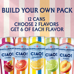 San Pellegrino CIAO peach glass with fizz highlighting subtle natural flavors.