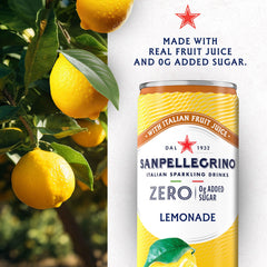 Back of can showcases Italian craftsmanship and natural flavors guiding a guilt-free refreshment.