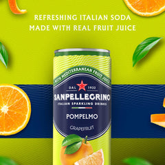 Sanpellegrino Pompelmo glass pour displaying smooth citrus notes.