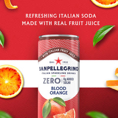 Sanpellegrino zero-added-sugar pomegranate orange bottle on a table
