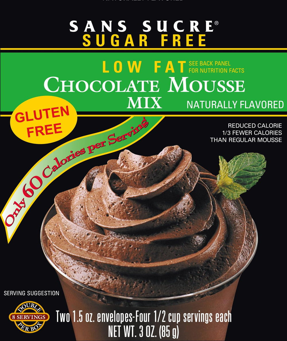 SANS SUCRE Chocolate Mousse Mix box, sugar-free dessert option.