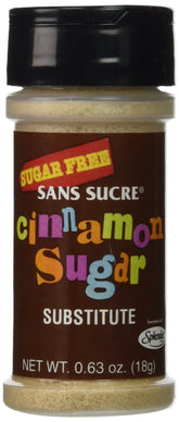 Sans Sucre Cinnamon Sugar Substitute jar with keto-friendly sweetness for snacks and beverages.