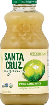Santa Cruz Organic Lime Juice bottle on counter for everyday cooking.
