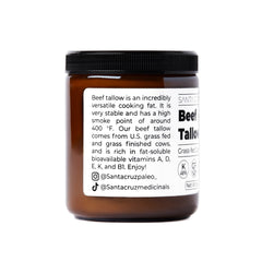 Santa Cruz Paleo Grass-Fed Beef Tallow jar shows simple ingredient.