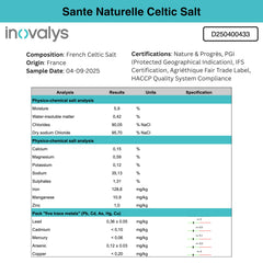 Sante Naturelle Celtic Salt crystals on a tray showing mineral-rich texture for enhanced flavor