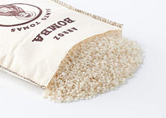 Santo Tomas Bomba Rice burlap-sak presentation conveys rustic authenticity and easy storage.