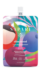 Sapari Slim Mood bottle pouring tropical berry drink for convenient energy