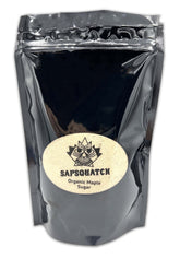 Sapsquatch Organic Maple Sugar package on counter for everyday sweetness.