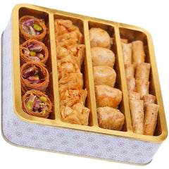 Walnut and pistachio fillings in premium Turkish baklava by Sarah's Candy Factory.