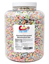 Sarah's Candy Factory dehydrated marshmallow bits in a jar, convenient for quick toppings and freshness.