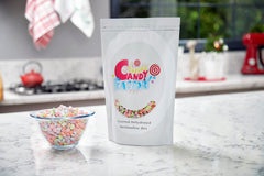 Sarah's Candy Factory dehydrated marshmallows used as cereal toppings.