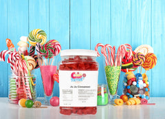 Sarah's Candy Factory licorice bears Ju Ju jar inside view—great for ready-to-serve snacking.