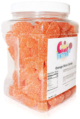 Sarah's Candy Factory orange slices highlight vibrant wedges ideal for party snack platters.