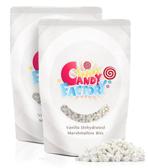 Sarah's Candy Factory vanilla mini dehydrated marshmallows in a 2 lb bag, resealable for freshness