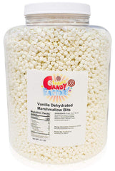 Sarah's Candy Factory vanilla mini dehydrated marshmallows jar front view for topping