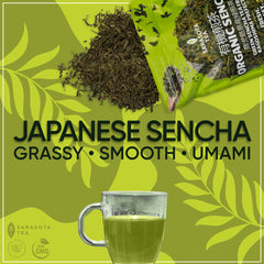 SARASOTA COFFEE & TEA CO. Sencha in a bag ready for quick brew.
