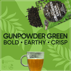 Sarasota Gunpowder Green Tea USDA Organic packaging highlights purity