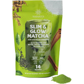 Sarasota Slim & Glow bottle shows collagen-rich matcha latte for radiant skin