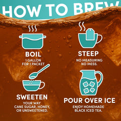 Sarasota Tea iced tea packets ideal for fast pitcher-ready beverages.