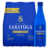 Saratoga Sparkling Water 6-pack 16oz bottles for on-the-go hydration.