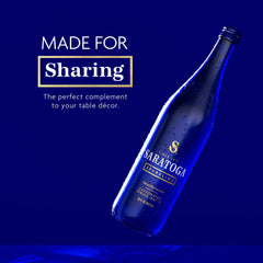 Elegant glass Saratoga bottle enhances a refined dining moment.