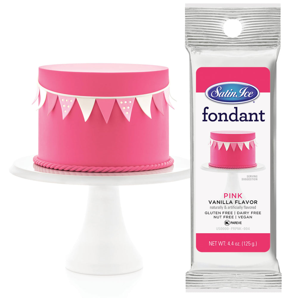 Satin Ice fondant pink smooth rolling for easy, even cake coverage.