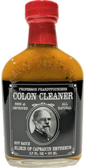 Sauce Crafters Colon Cleaner Hot Sauce bottle adds Caribbean heat to dishes.