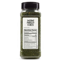 Sauer's Parsley Flakes garnish dust enhances dressings, potatoes, and vegetables.