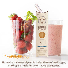 Savannah Bee honey straw used as tea drop to flavor hot or cold tea.
