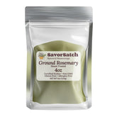 SavorSatch ground rosemary powder pouch close-up with vivid piney aroma for cooking