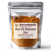 SavorSatch Ras El Hanout packaging displaying premium Moroccan spice blend.