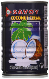 Savoy Coconut Cream pack of six cans ready for curries and desserts.