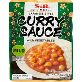 S&B curry sauce with vegetables in a retort pouch for quick dinners.