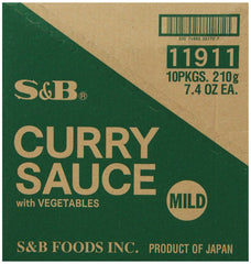 S&B ready-to-eat curry sauce with vegetables for easy weeknight dinners.