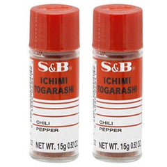 S&B Ichimi Togarashi bottle adds zesty heat to ramen and grilled vegetables.