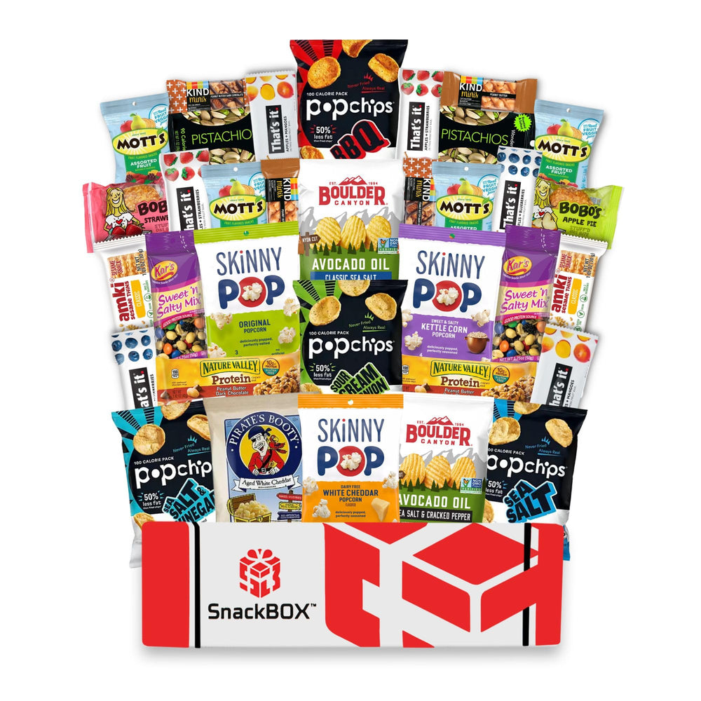 SB SnackBOX gluten-free variety box ready for gifting and sharing.