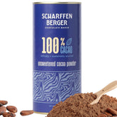 Scharffen Berger cocoa powder canister ready for premium baking