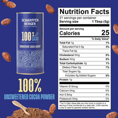 Scharffen Berger unsweetened cocoa powder with scoop for rich hot chocolate
