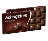 Schogetten dark chocolate bar pack two, ideal for sharing at gatherings.