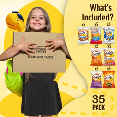Schoolhouse Snacks Goldfish cheddar single-serve bag keeps lunchtime easy and satisfying on the go